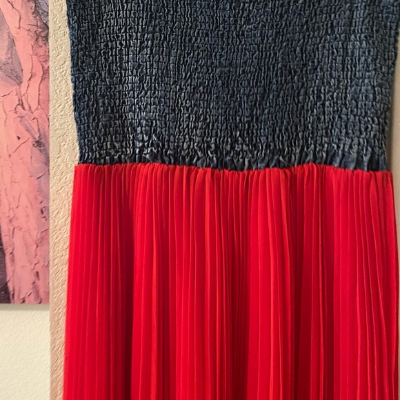 Plus Size Womens oranges/jean look strapless flowy dress size 3X pre-owned - Picture 11 of 13